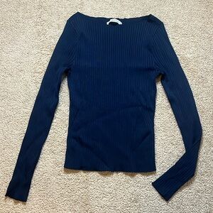Abercrombie & Fitch Navy Ribbed Long Sleeve NWOT
